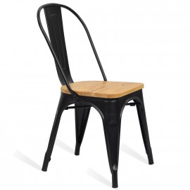 Cadeira industrial estilo bistrô madeira