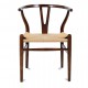 Wishbone CH24 chair replica in dark Walnut wood by designer Hans J. Wegner