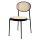 Preston chair in natural rattan and black lacquered aluminum