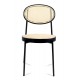 Preston chair in natural rattan and black lacquered aluminum