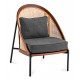 Robin chair in natural rattan and cotton cushion with Nordic style