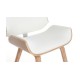Cadeira de compensado nórdico com almofada de couro sintético em madeira de bordo