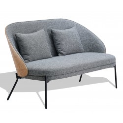 Nordic Earth sofa in walnut wood and cotton upholstery